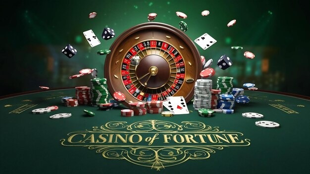 Blackjack table with dealer hand and player cards visible